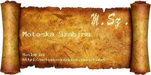 Motoska Szabina névjegykártya